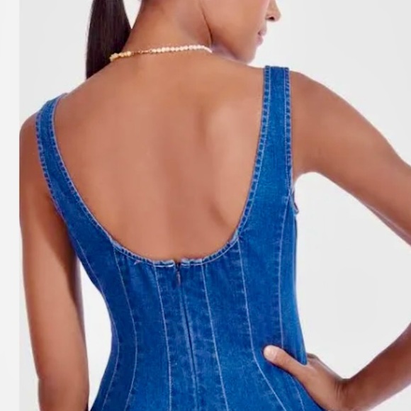 🌺🎉HP🎉🌺 NWT Staud Wells Denim Mini Dress - Picture 5 of 16